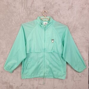 Izod Lacoste Windbreaker Jacket Mens  L Mint Green Vintage Full Zip Golf Tennis
